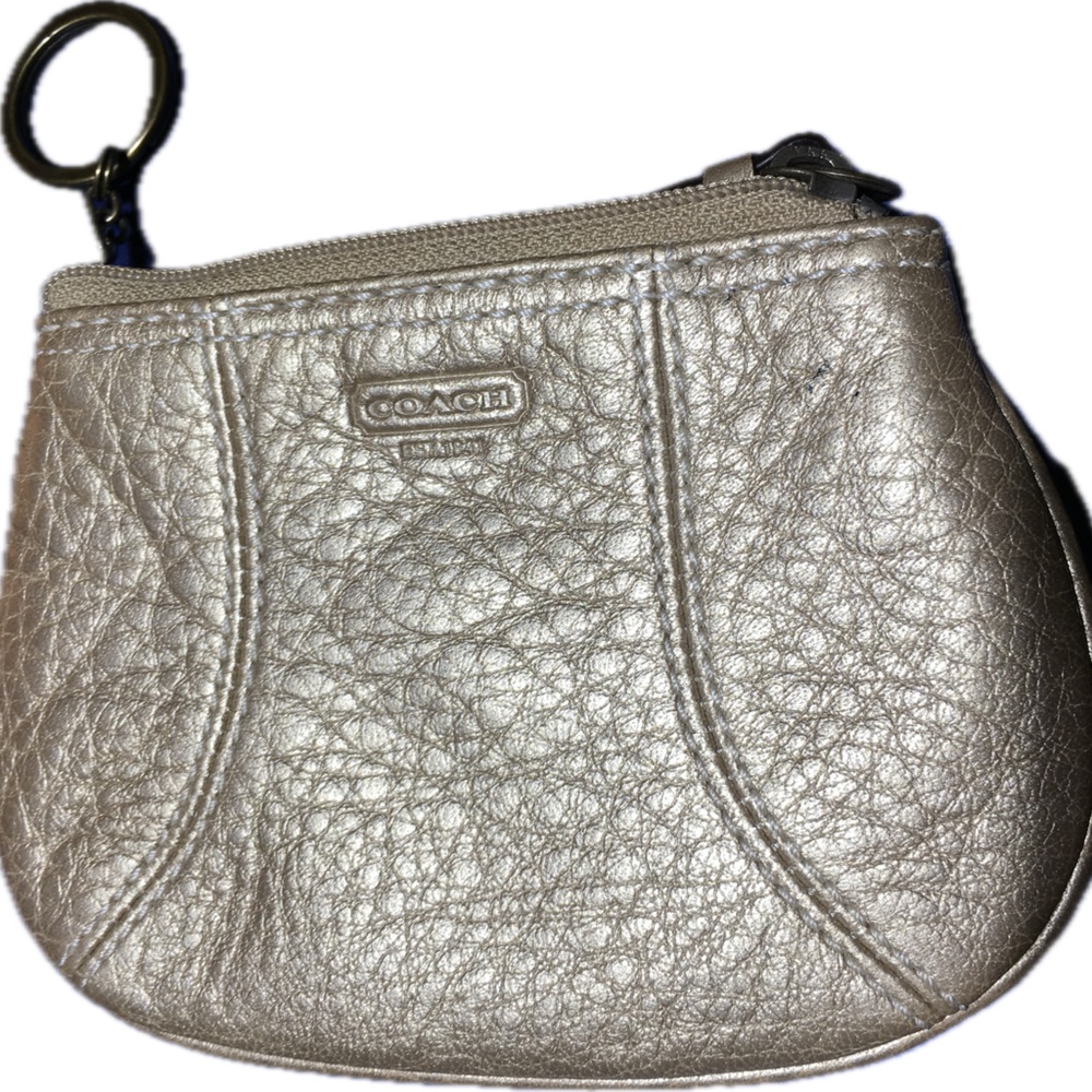 Coach Pebbled Leather Zipper Key Coin Purse VINTAGE
